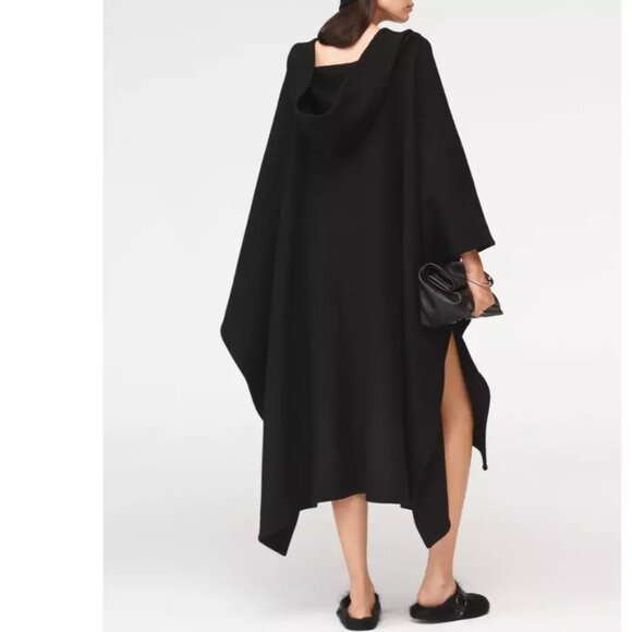 ZARA WOMEN FW23 STEVEN MEISEL WOOL PONCHO BLACK M 8094/006 NEW WITH TAGS $259 - Picture 2 of 7